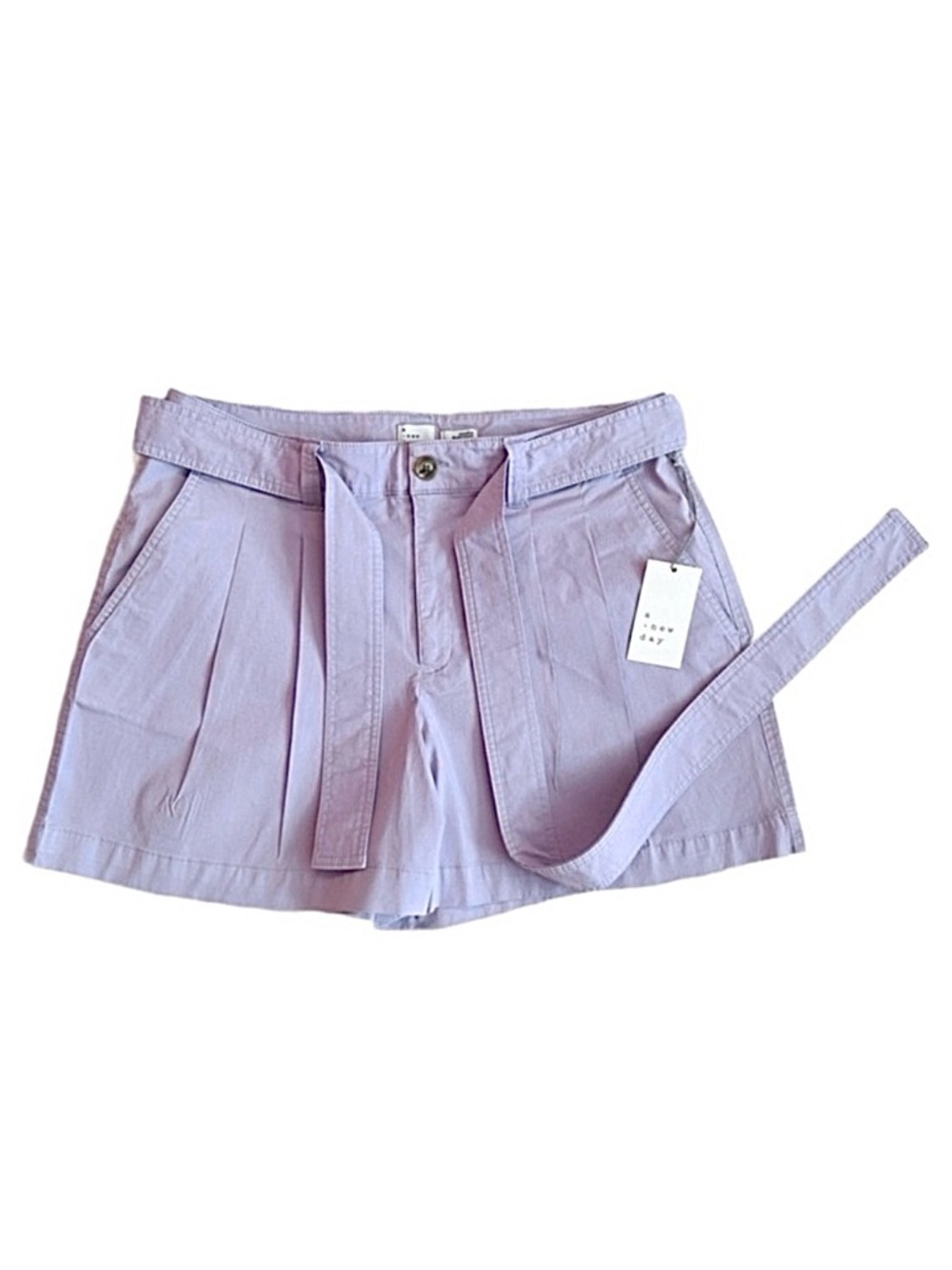 A NEW DAY ~ Lavender pleated tie waist shorts w/pockets durable size 14
